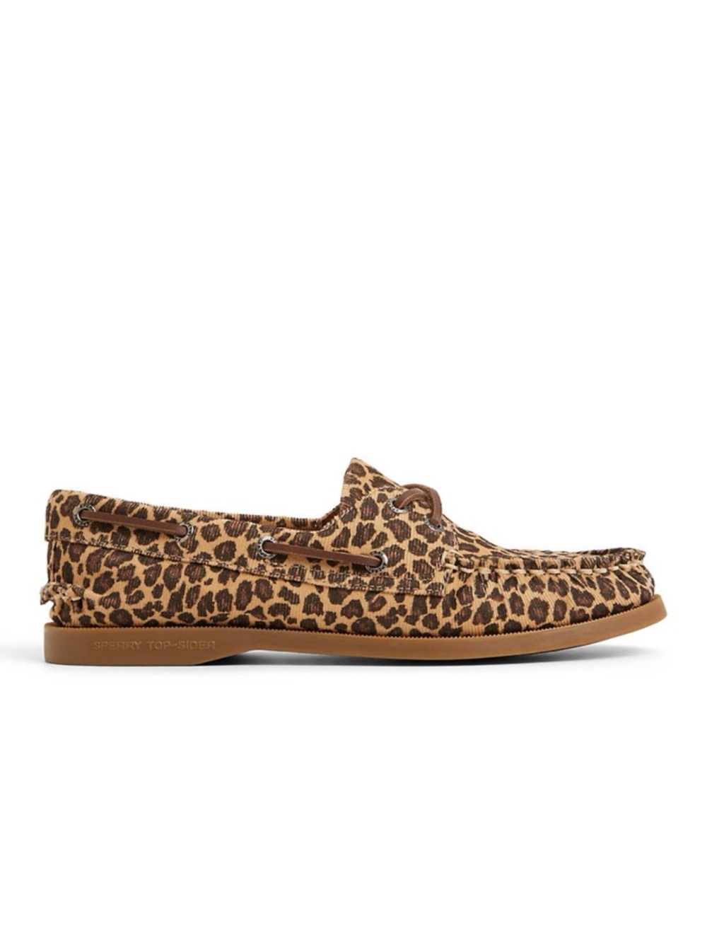 Sperry Leopard Print Moccasin Driving Shoe - Brown